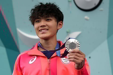 Men's boulder and lead final silver medallist Sorato Anraku of Japan